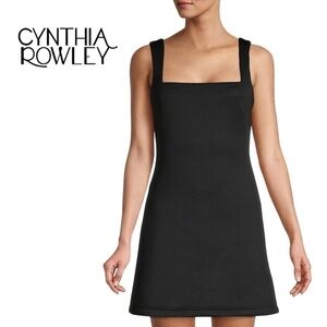 C𝅺ynthia Rowley Dress Versatile Bonded Textile Black Mini Refined Fashion